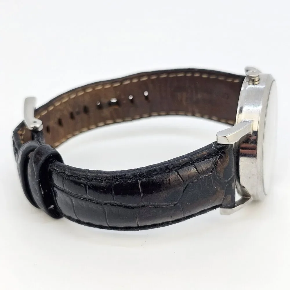 DKNY Women's Watch‎ 36MM Gray Dial Black Leather Band Straps New Battery